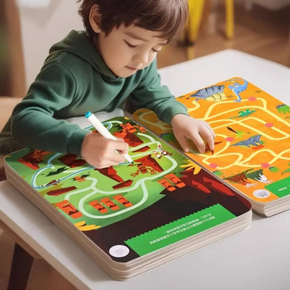 Livre enfant, Jeu de Labyrinthe avec Stylo, jeu éducatif de logique et de concentration.