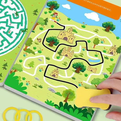 Livre enfant, Jeu de Labyrinthe avec Stylo de contrôle, cahier effaçable.