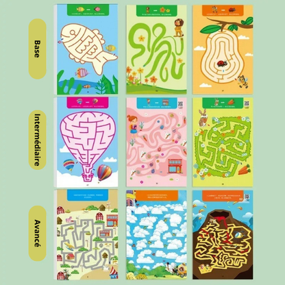 Livre enfant, Jeu de Labyrinthe avec Stylo de contrôle, les niveaux de compétences.