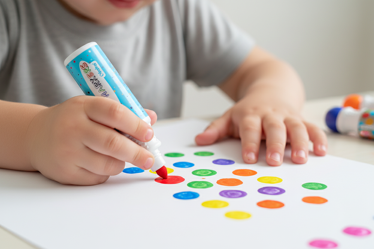 Développement motricité fine avec marqueurs à points