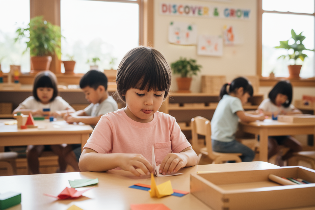 Papier Origami, Concentration et développement cognitif