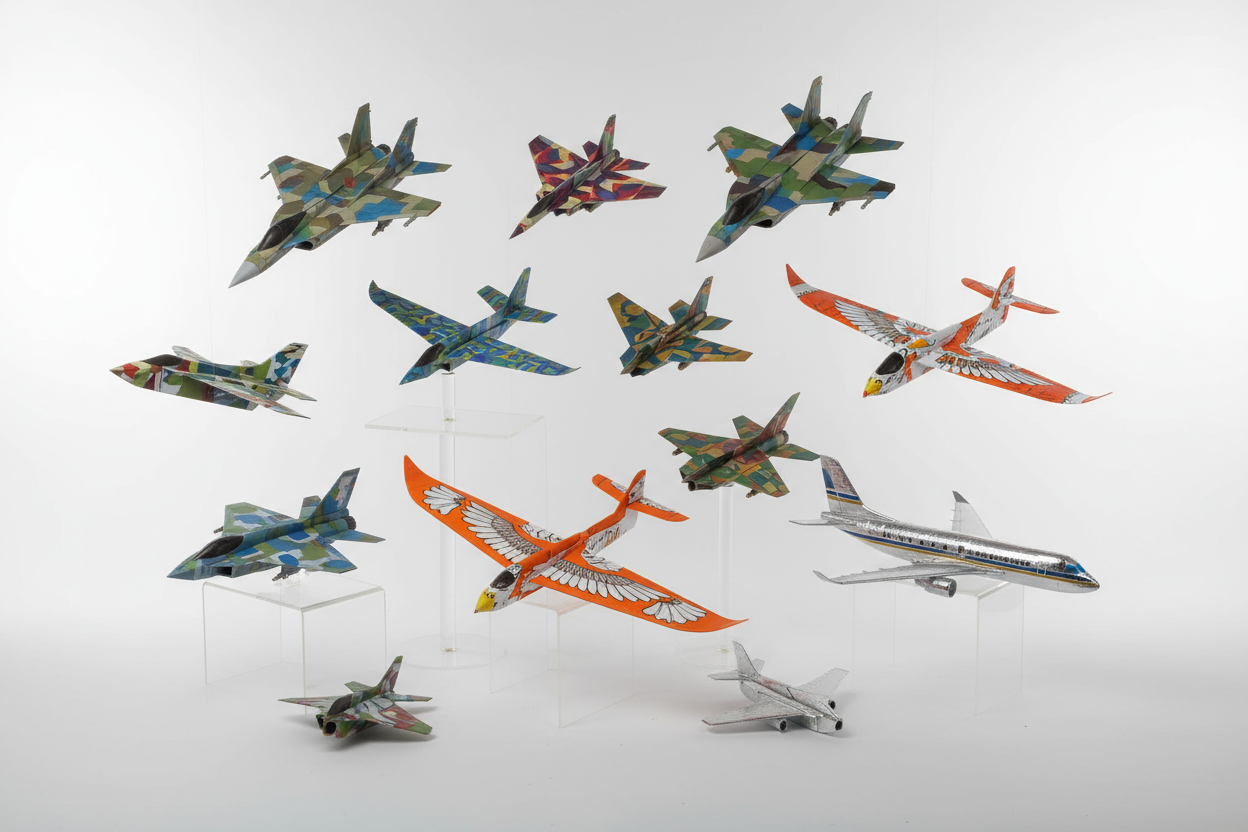 Papier Origami : Variété de modèles d'avions 3D