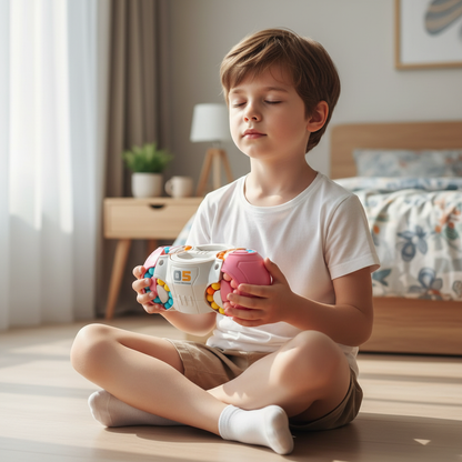 Enfant en méditation avec le cube
