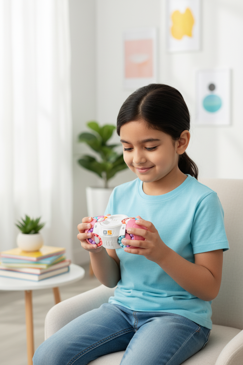 Enfant s'apaisant en salle d'attente