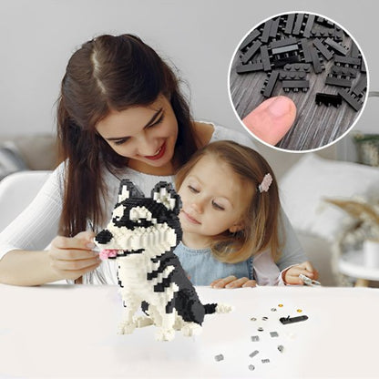 Puzzle 3D, Nanoblocs Husky Siberien, un jeu de construction  