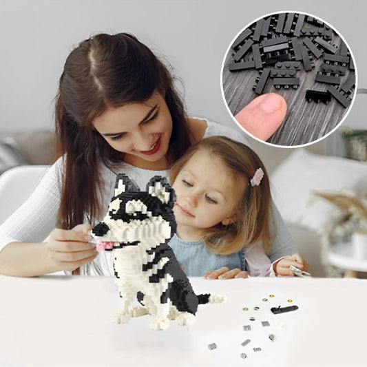 Puzzle 3D, Nanoblocs Husky Siberien, un jeu de construction  