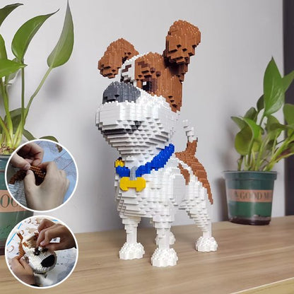 Puzzle 3D, Nanoblocs Husky Sibérien, un objet décoratif pour le salon et la chambre de votre enfant 