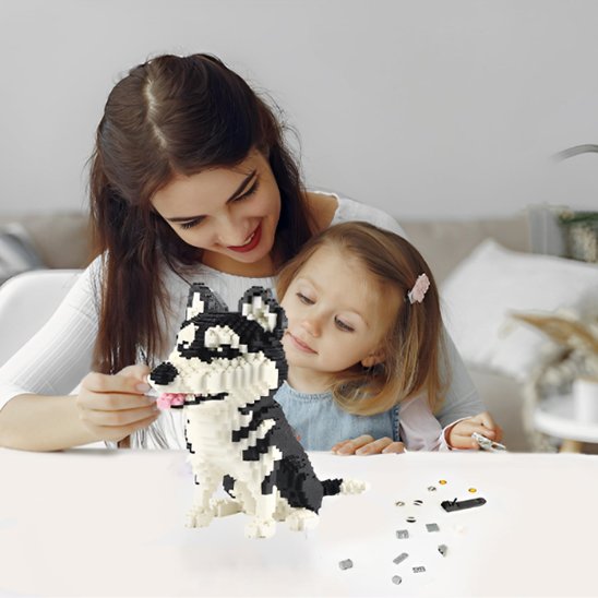 Puzzle 3D Nanoblocs Husky Siberien, pour usage familial