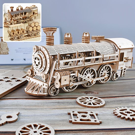 Puzzle 3D Train Vapeur Rétro Mobile jeu éducatif pour enfant