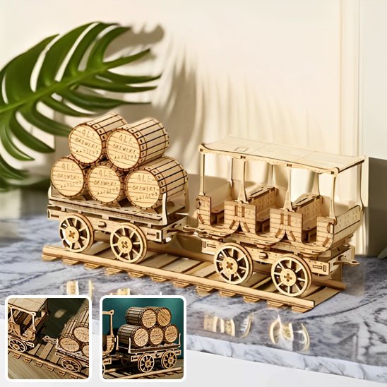 Puzzle 3D, Train à Vapeur Rétro Mobile, jeu éducatif de construction et développement de la motricité. 