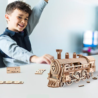 Puzzle 3D, Train à Vapeur Rétro Mobile, un jeu éducatif qui encourage enfante développement de la coordination oeil-mains