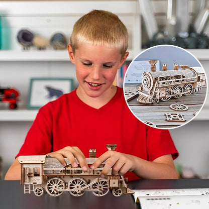Puzzle 3D, Train à Vapeur Rétro Mobile, jeu éducatif pour développer les compétences mécaniques des enfants