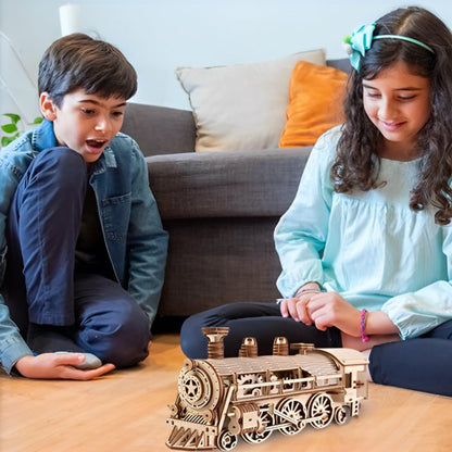 Puzzle 3D, Train à Vapeur Rétro Mobile, un jeu éducatif qui aide l'enfant dans son développement global.