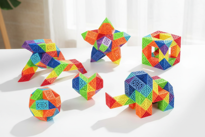 Formes géométriques 3D variées créées avec le serpent magique Sengso