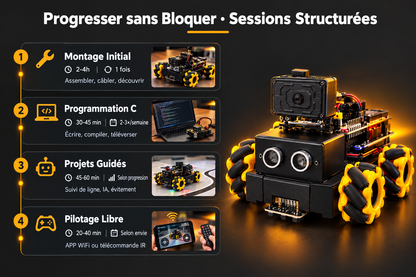 Robot DIY Arduino avec batterie 18650 pour ados et adultes