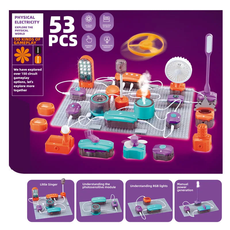 Kit Circuit Électronique Éducatif Enfant – Blocs STEM Électricité Magnétisme 8-14 ans