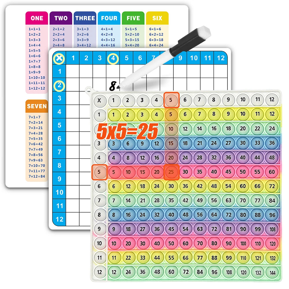 Jeu de Maths pour Enfants | Pop-it Éducatif Tables de Multiplication 12×12 Dès 3 ans
