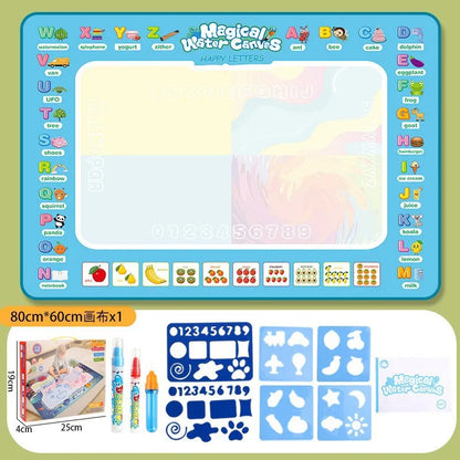 Tapis dessin à l’eau magique Montessori | 100×80 ou 80×60 cm | 18 Motifs | Dos Nylon | Zéro Tache | Réutilisable