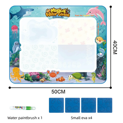 Jouet dessin – Tapis Magique à l’Eau Réutilisable | 3 Tailles | 4 Thèmes | Sans Tache | CE 3-12 ans