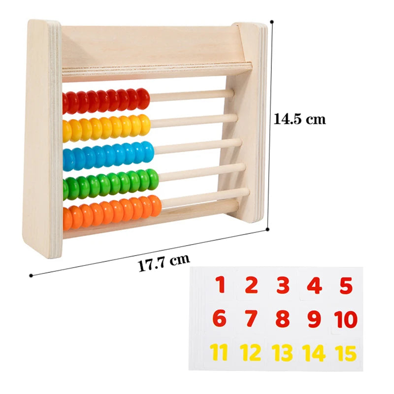 Boulier en Bois Enfant 3-12 ans | Jeux de Maths Montessori — 100 Perles + Horloge + Ardoise