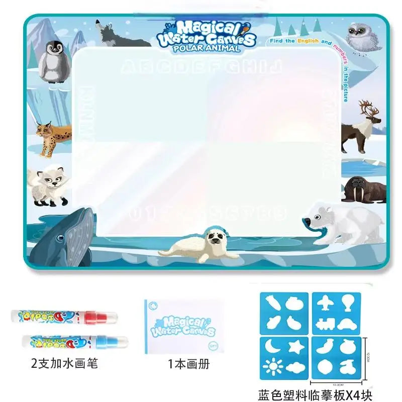 Tapis de Dessin Magique à l'Eau – Ardoise Réutilisable Montessori 3-12 ans