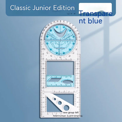 Règle de Dessin Rotative 360° Multifonctionnelle – Jouet Dessin Géométrie 14 Pièces 6-14 ans