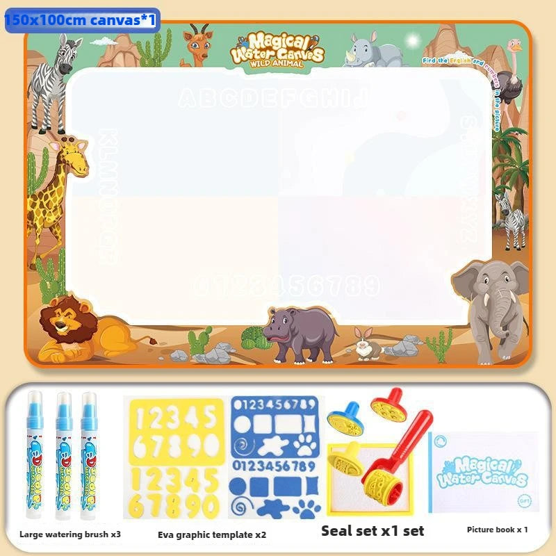 Tapis dessin peinture à l’eau pour enfants | Réutilisable | 100×80 ou 150×100 cm | Zéro Tache | 3-7 ans