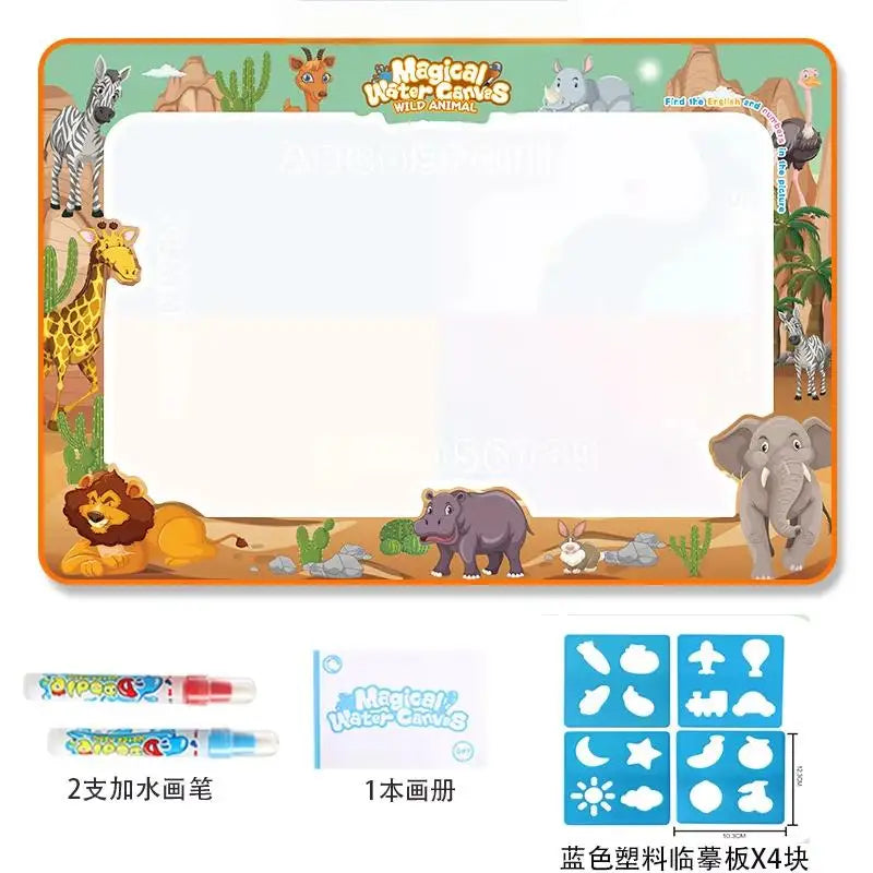 Tapis de Dessin Magique à l'Eau – Ardoise Réutilisable Montessori 3-12 ans