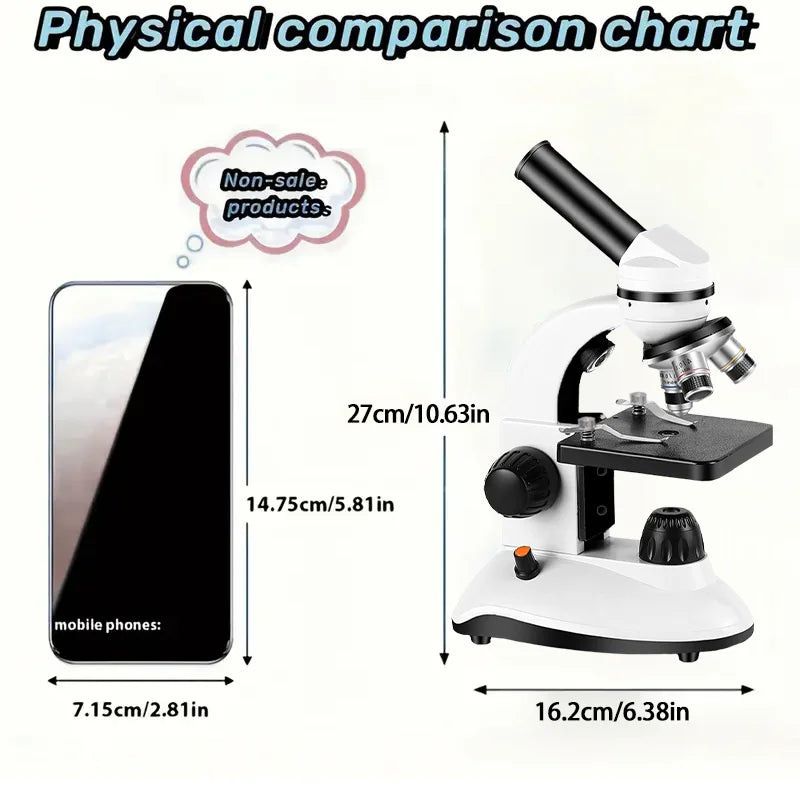 Kit de Microscope Monoculaire 40X-1000X pour Enfants et Adultes | SciExplorer