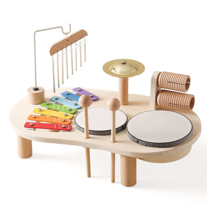 Xylophone Tambour Cloches Éoliennes Montessori | Ensemble Musical Enfant | 1-6 ans