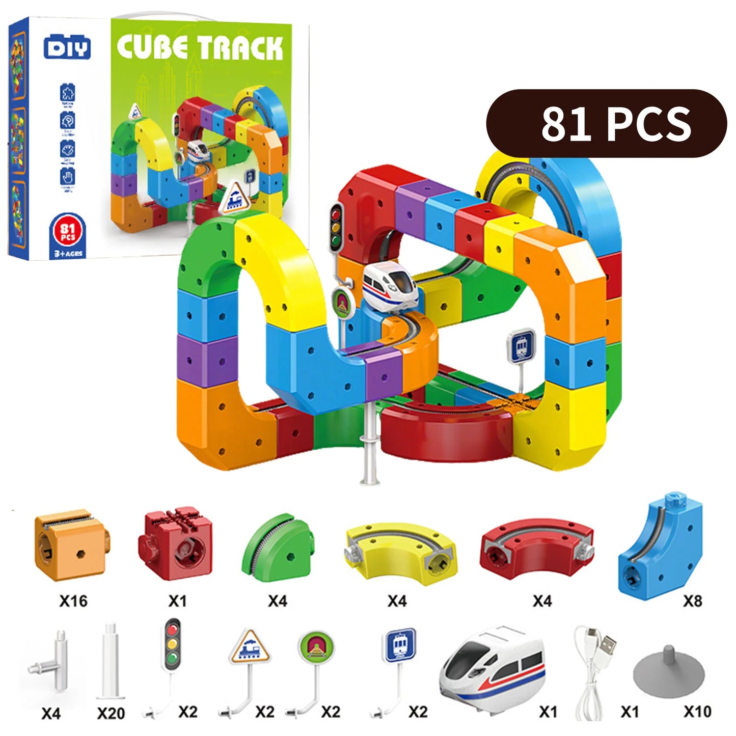 Circuit Voiture Enfant Magnétique Anti-Gravité 3D – Train Rechargeable STEM Modulable