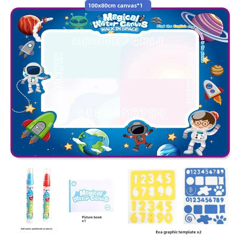 Tapis dessin peinture à l’eau pour enfants | Réutilisable | 100×80 ou 150×100 cm | Zéro Tache | 3-7 ans