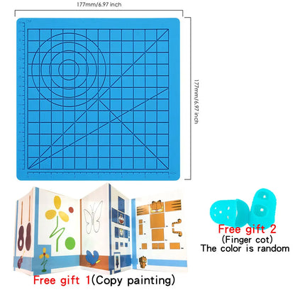 Jouet dessin – Tapis Silicone Stylo 3D | Gabarits Géométriques + 2 Protège-Doigts | 2 Tailles | 260°C