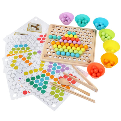 Jeu de Perles à Clip Montessori en Bois - Motricité Fine | Educaplay