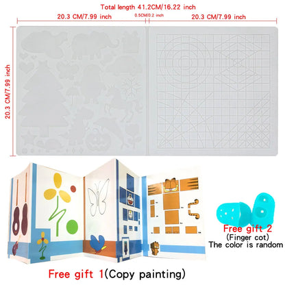 Jouet dessin – Tapis Silicone Stylo 3D | Gabarits Géométriques + 2 Protège-Doigts | 2 Tailles | 260°C