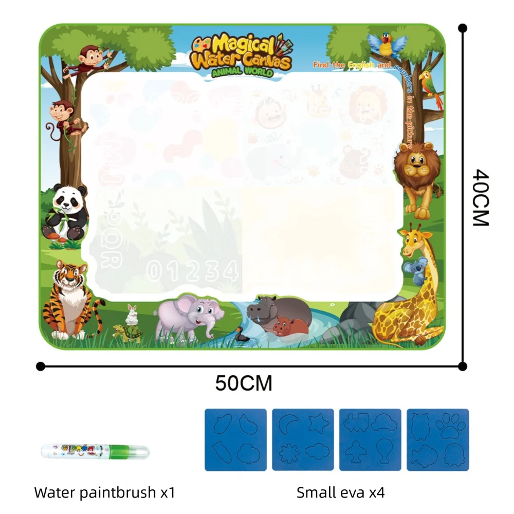 Jouet dessin – Tapis Magique à l’Eau Réutilisable | 3 Tailles | 4 Thèmes | Sans Tache | CE 3-12 ans