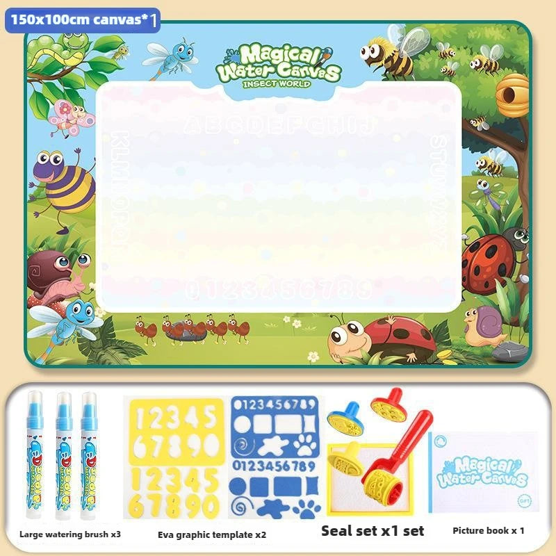Tapis dessin peinture à l’eau pour enfants | Réutilisable | 100×80 ou 150×100 cm | Zéro Tache | 3-7 ans