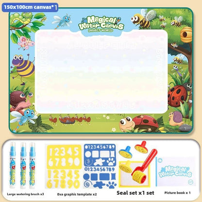 Tapis dessin peinture à l’eau pour enfants | Réutilisable | 100×80 ou 150×100 cm | Zéro Tache | 3-7 ans