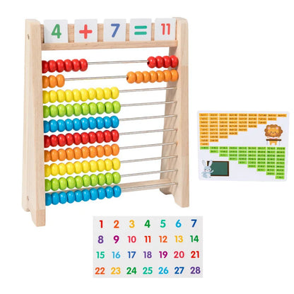 Boulier en Bois pour Enfants — Abaque Montessori + Cadre de Calcul, Maternelle & CP