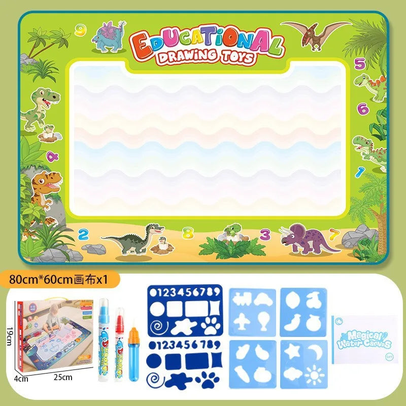 Tapis dessin à l’eau magique Montessori | 100×80 ou 80×60 cm | 18 Motifs | Dos Nylon | Zéro Tache | Réutilisable