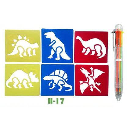 Jouet Pour Dessiner Enfants | Kit Pochoirs Lavables 5 Modèles Réutilisables