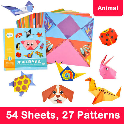 Papier Origami | Kit Créatif Maternelle - 54 Feuilles Papier