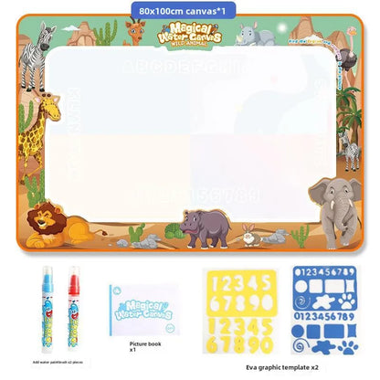 Tapis dessin peinture à l’eau pour enfants | Réutilisable | 100×80 ou 150×100 cm | Zéro Tache | 3-7 ans