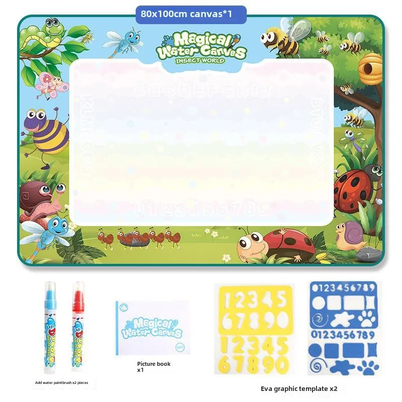 Tapis dessin peinture à l’eau pour enfants | Réutilisable | 100×80 ou 150×100 cm | Zéro Tache | 3-7 ans