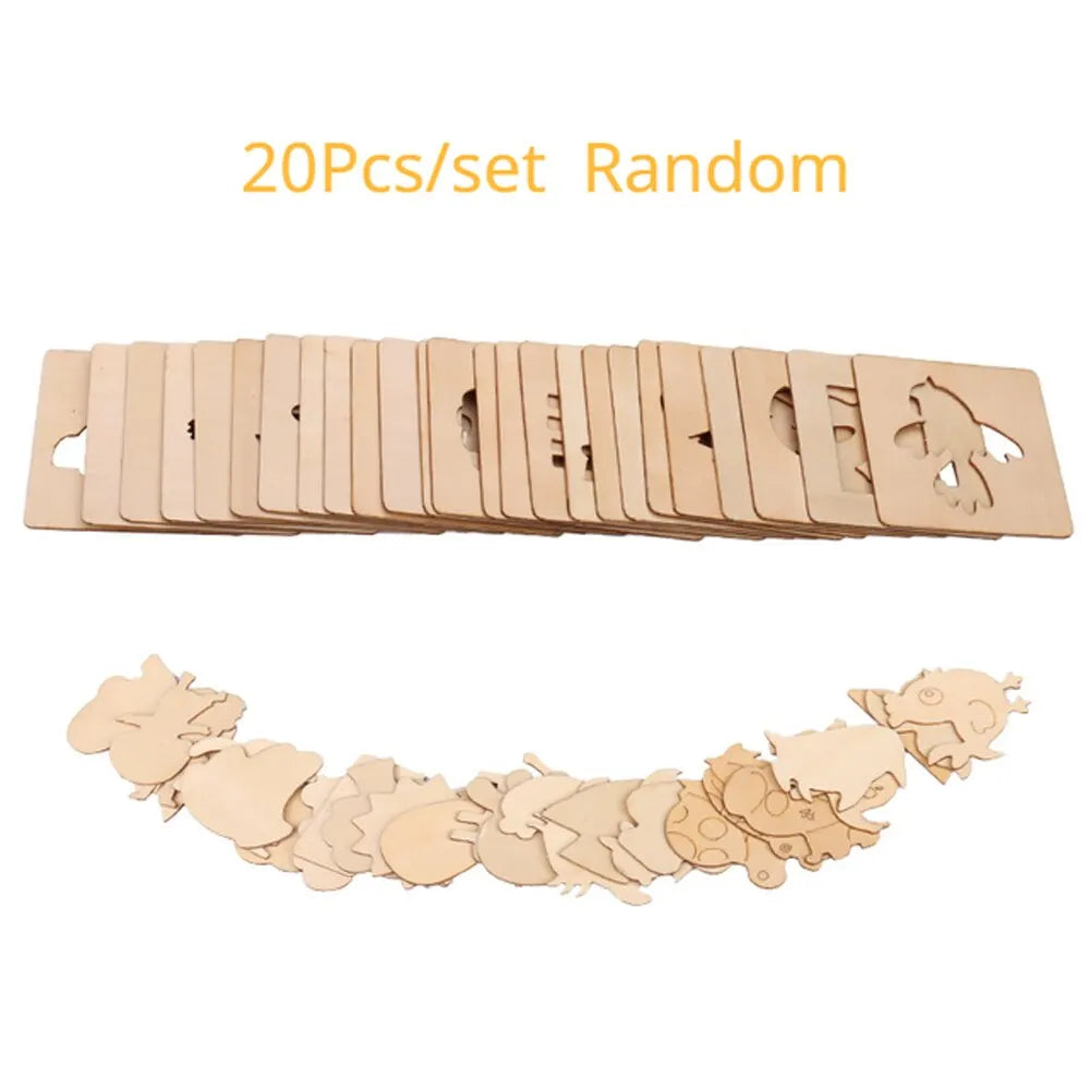 Jouet Dessin 3-6 ans – Pochoirs Montessori Bois 20 pcs | Certifié CE | Éducatif