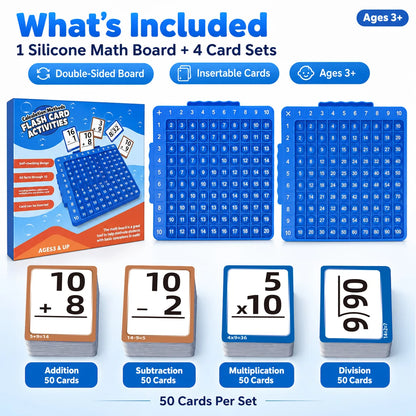 Jeu de Maths pour Enfants — Cartes Flash & Plateau, 4 Opérations, Dès 6 Ans