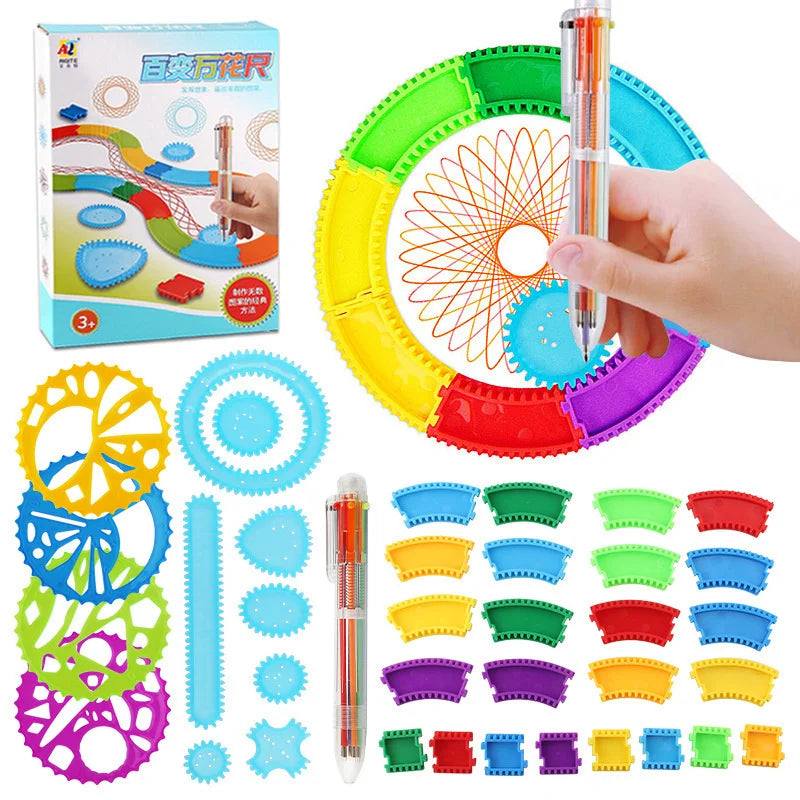 Jouet Dessin Spirographe – Kit Géométrique Créatif 6 Couleurs | 6-14 ans