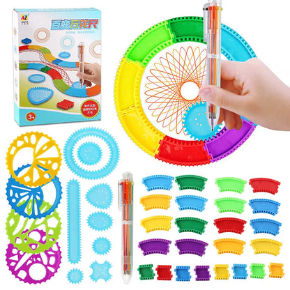 Jouet Dessin Spirographe – Kit Géométrique Créatif 6 Couleurs | 6-14 ans