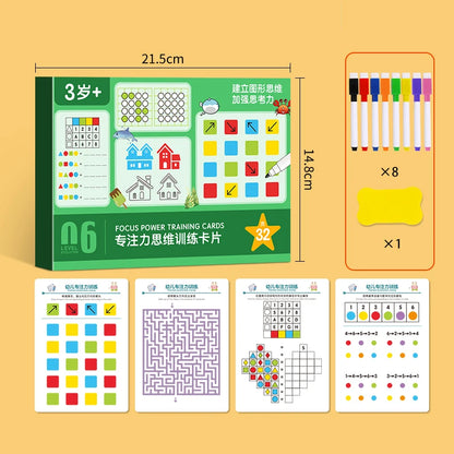 Jeu de Maths pour Enfants — Carte d’Activité Réutilisable & Effaçable, Dès 3 Ans