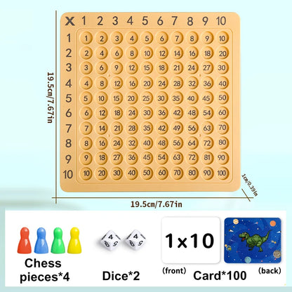 Jeu de Maths pour Enfants — Jeu de Société Tables de Multiplication en Bois, Dès 6 Ans
